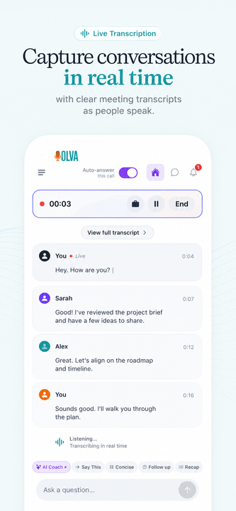 Capture conversation in real time